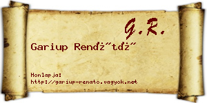 Gariup Renátó névjegykártya